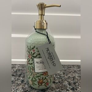 Morris & Co Vanity Set SOAP DISPENSER PUMP Green Floral Fruit Ceramic New